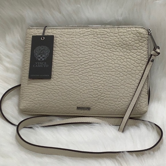 NEW 👛 Vince Camuto Tania New Cream Leather Crossbody - Picture 2 of 14